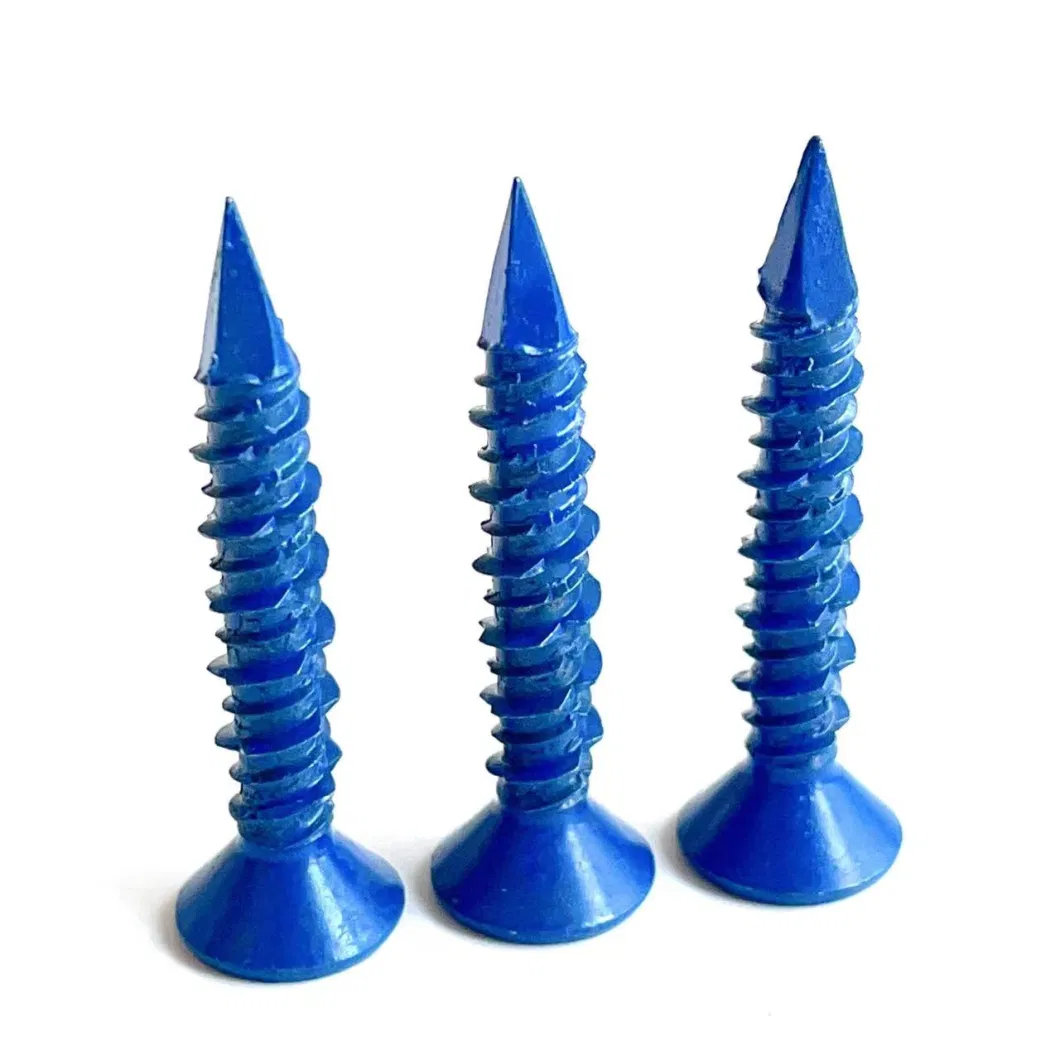 Chinese Supplier Yuanzhi Blue Ruspert DIN965 Phillips Csk Head Concrete Screw 1/4&quot; High Quality