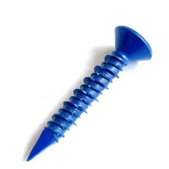 Chinese Supplier Yuanzhi Blue Ruspert DIN965 Phillips Csk Head Concrete Screw 1/4